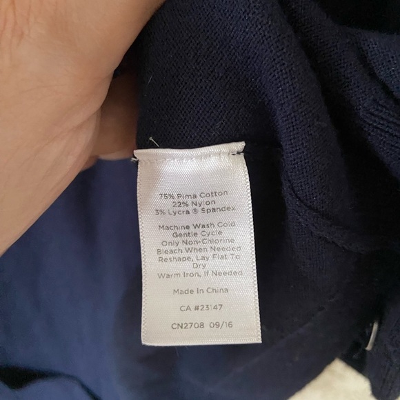 Talbots Pima Cotton navy blue cardigan, buttons, size XL Pettite - Picture 6 of 6